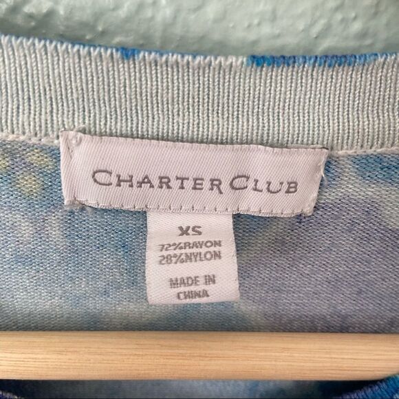 Charter Club Front Button Printed Cardigan Sweater in Size X Small - Picture 7 of 7